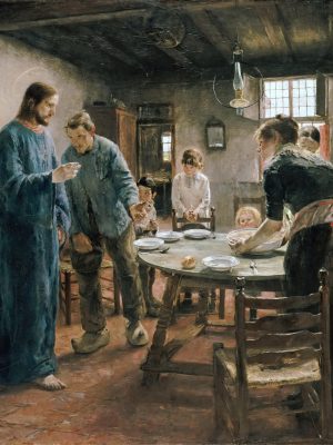 The Mealtime Prayer, Fritz von Uhde (1848-1911), 1885, oil on canvas. Alte Nationalgalerie, Google Arts & Culture / Wikimedia Commons.