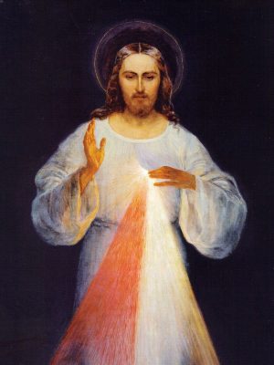 Divine Mercy by Eugeniusz Kazimirowski (1873-1939). 1934, oil on canvas, Divine Mercy Sanctuary in Vilnius / Wikimedia Commons.