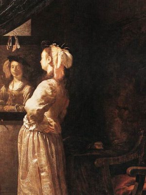 Woman Before the Mirrow, Frans van Mieris the Elder (1635–1681), 1670, oil on panel. Bavarian State Painting Collections, photographed by Web Gallery of Art / Wikimedia Commons