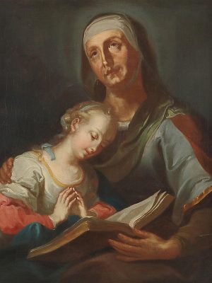 The Education of Mary with Her Mother by anonymous. 18th century, oil on canvas / Wikimedia Commons