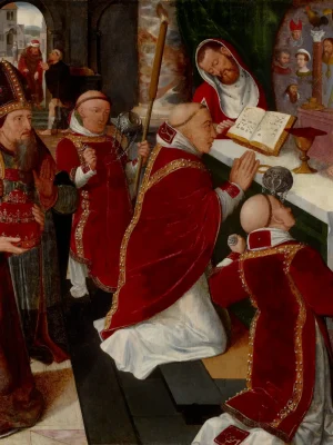 The Mass of Saint Gregory by Pieter Claeissens the Elder (1500-1576). Painting, Museum of Fine Arts Houston / Wikimedia Commons