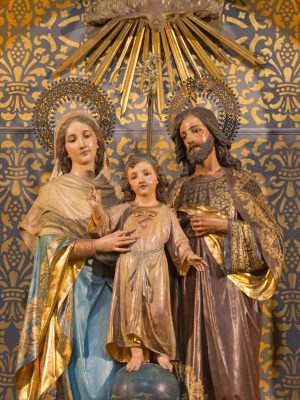Zaragoza,,Spain,-,March,3,,2018:,The,Polychome,Carved,Holy