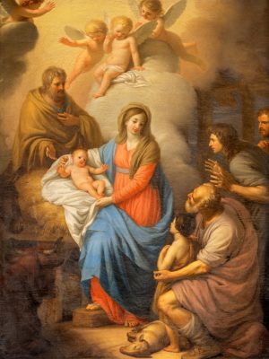 Catania,,Italy,-,April,7,,2018:,The,Painting,Of,Nativity