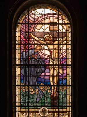Rome,,Italy,-,December,20,,2020:,Stained-glass,Window,In,The