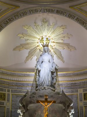 PARIS, FRANCE, SEPTEMBER 08, 2016 : interiors and details of Chapel of Our Lady of the Miraculous Medal, September 08, 2016, in Paris, France. Used with permission from Shutterstock Images.