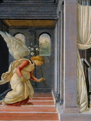 The,Annunciation,,By,Botticelli,,1485-92,,Italian,Renaissance,Painting,,Tempera,,Gold