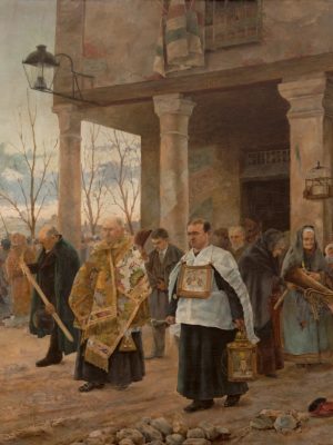 Some Priests in Procession in Town by Estanislao Suarez Inclan. 1892, Wikimedia Commons